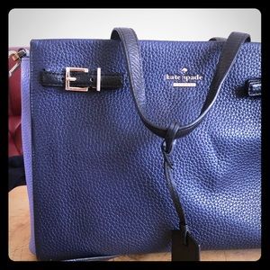 Kate Spade Blue Two Tones Leather Satchel